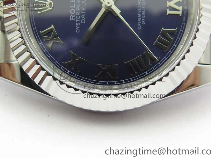 0203 ModernLook DateJust 41mm 126334 SS BP Maker 1:1 Best Edition New Version Blue Roman Dial on Jubilee Bracelet 3033